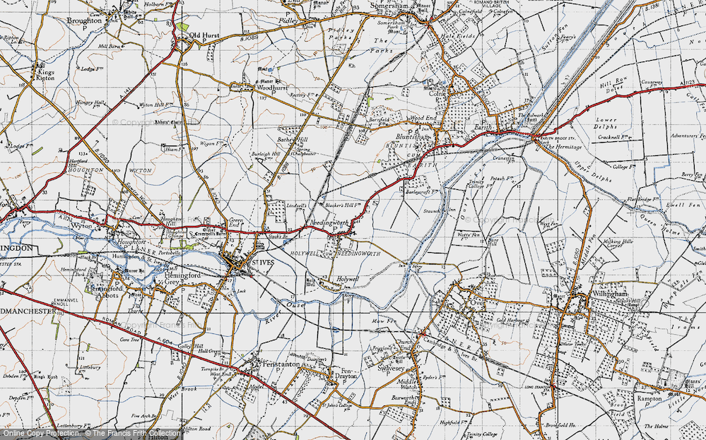 Old Map of Historic Map covering Brownshill Staunch in 1946