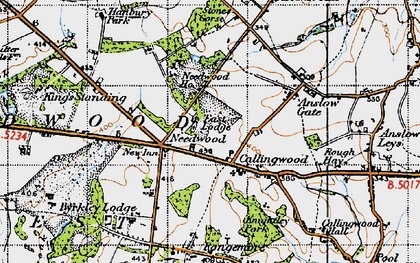 Old map of Needwood in 1946