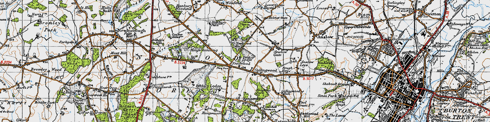 Old map of Needwood in 1946
