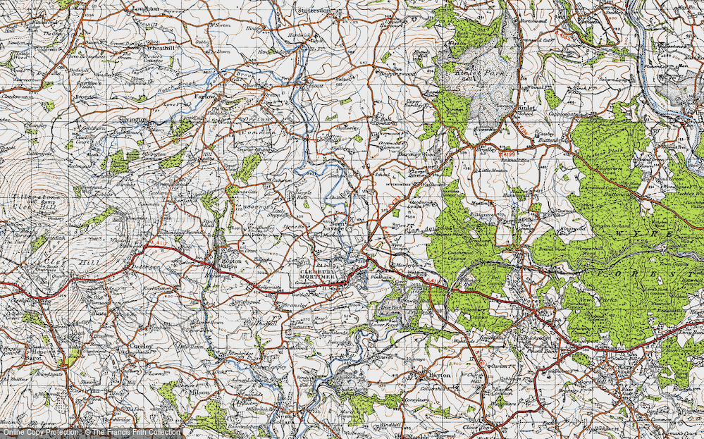 Old Map of Historic Map covering Wyre Common in 1947