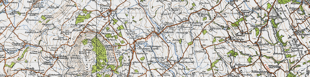Old map of Neenton in 1947