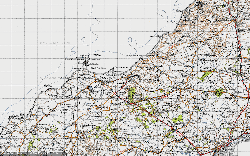 Old Map of Historic Map covering Tir Bach in 1947