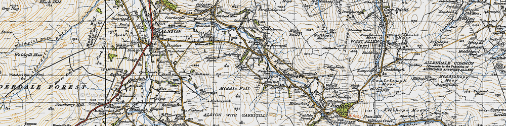 Old map of Nenthall in 1947