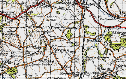 Old map of Broncoed-isaf in 1947