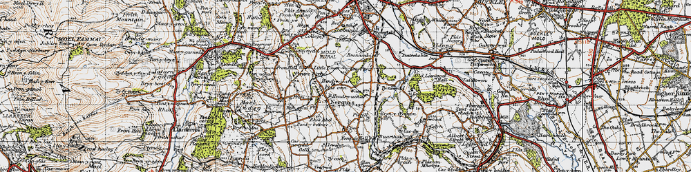 Old map of Nercwys in 1947