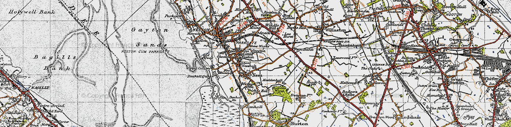 Old map of Nessholt in 1947