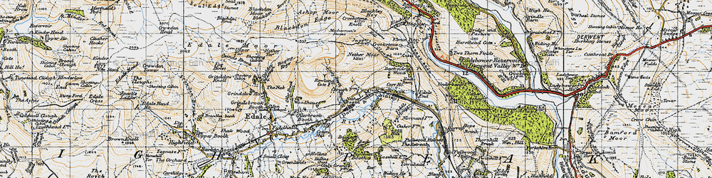 Old map of Ashop Moor in 1947