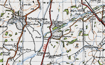 Old map of Nether Burrow in 1947