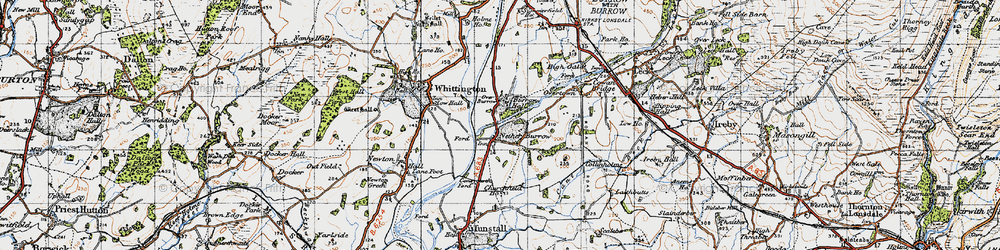 Old map of Nether Burrow in 1947
