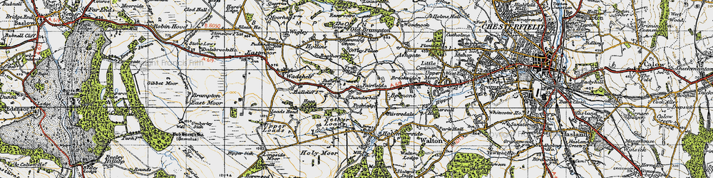 Old map of Nether Chanderhill in 1947