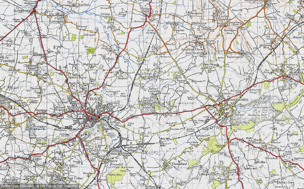 Old Map of Nether Compton, 1945 in 1945