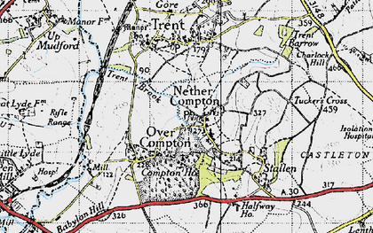 Old map of Nether Compton in 1945
