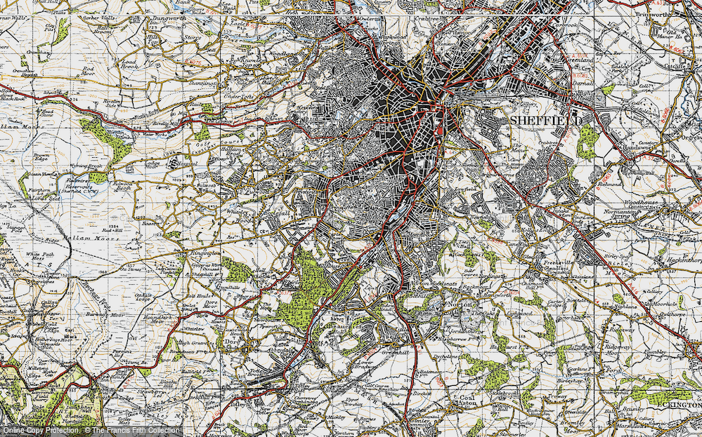 Old Map of Nether Edge, 1947 in 1947