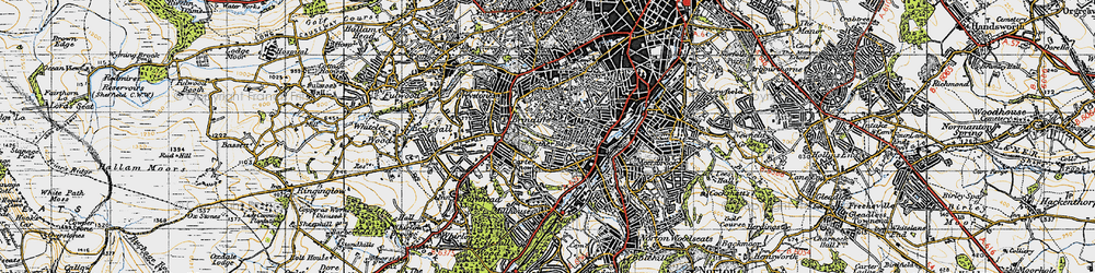 Old map of Nether Edge in 1947