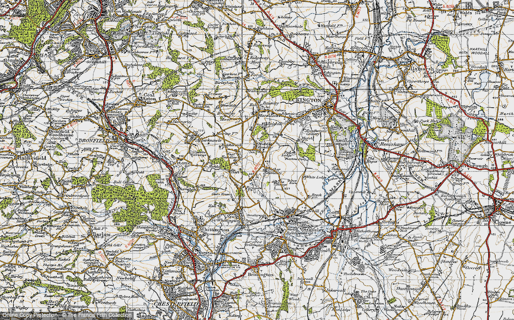 Old Map of Nether Handley, 1947 in 1947