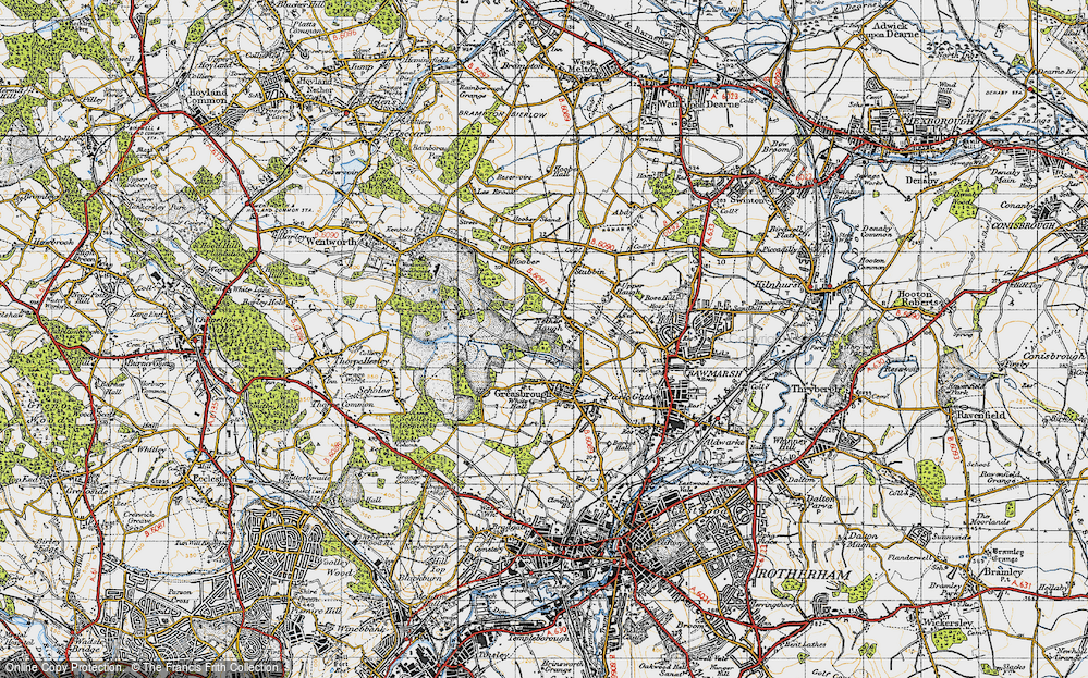 Old Map of Nether Haugh, 1947 in 1947