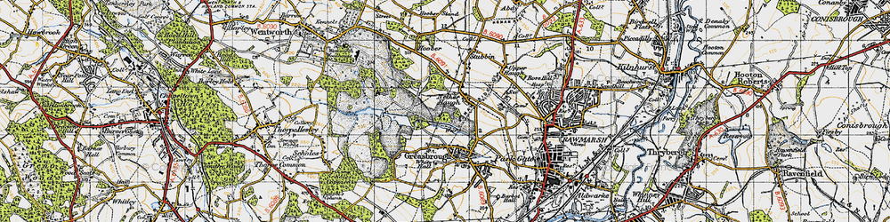 Old map of Nether Haugh in 1947