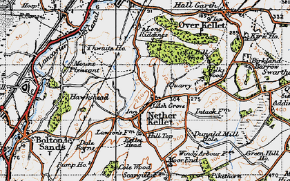 Old map of Hawksheads in 1947