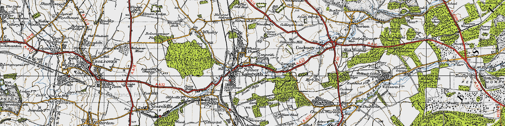 Old map of Langwith Mill Ho in 1947