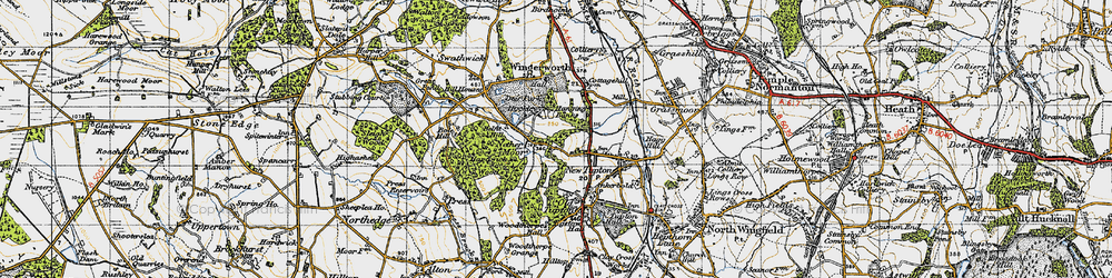 Old map of Nether Moor in 1947
