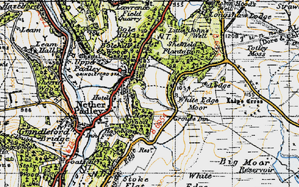 Old map of White Edge Moor in 1947