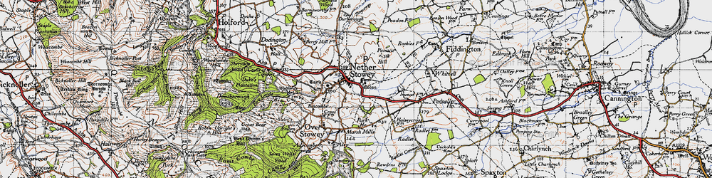 Old map of Nether Stowey in 1946