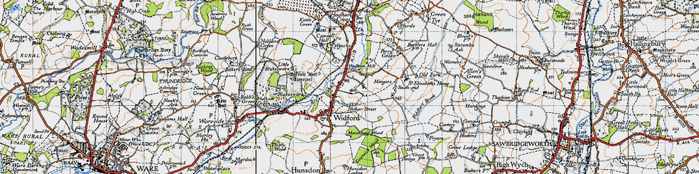 Old map of Wynches in 1946