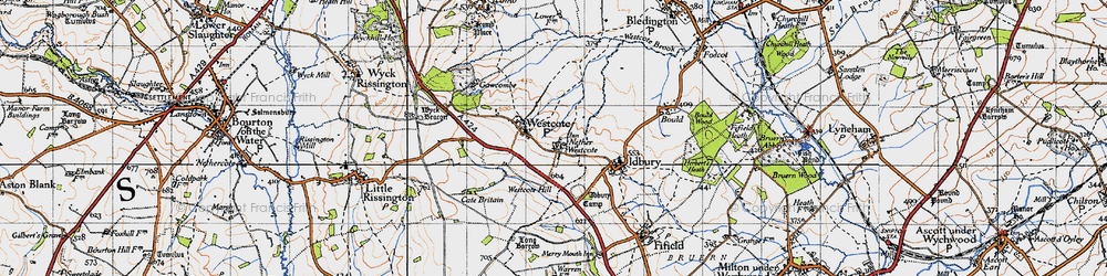 Old map of Nether Westcote in 1946