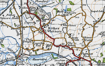 Old map of Nether Whitacre in 1946
