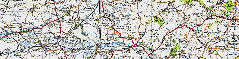 Old map of Nether Whitacre in 1946