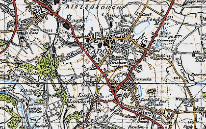 Old map of Nether Yeadon in 1947