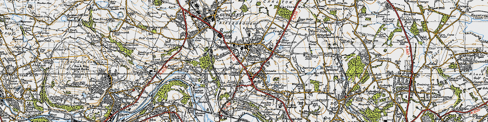 Old map of Nether Yeadon in 1947