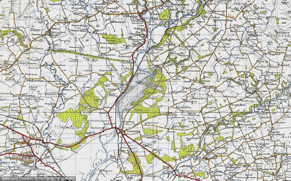 Old Map of Historic Map covering Batenbush in 1947