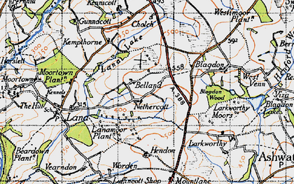 Old map of Belland in 1946