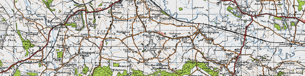 Old map of Highwood in 1946