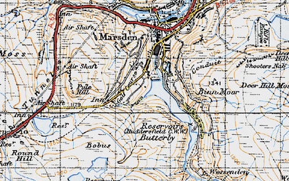 Old map of Black Moss Resr in 1947