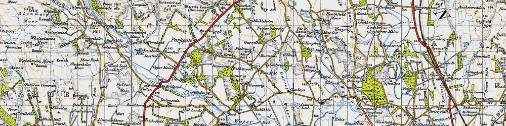 Old map of Nethermill in 1947