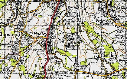Old map of Netherne-on-the-Hill in 1945