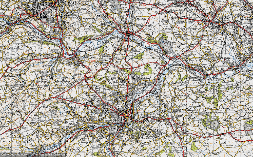 Old Map of Netheroyd Hill, 1947 in 1947