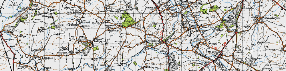Old map of Acresford in 1946