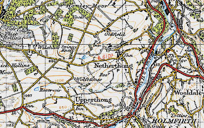 Old map of Netherthong in 1947