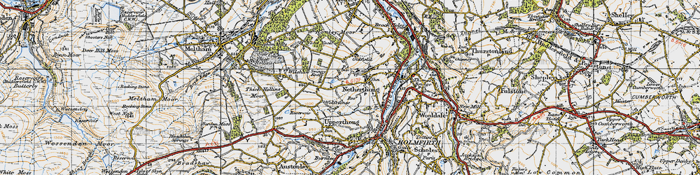 Old map of Netherthong in 1947