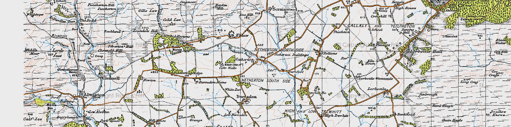 Old map of Netherton Northside in 1947