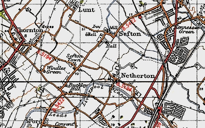 Old map of Netherton in 1947