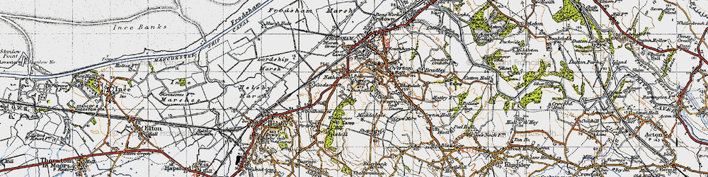 Old map of Netherton in 1947