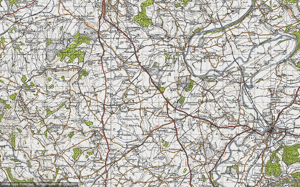 Old Map of Historic Map covering Pencoyd in 1947