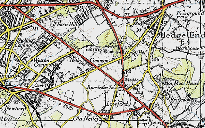 Old map of Netley Hill in 1945