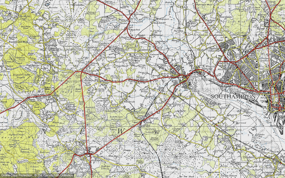 Old Map of Netley Marsh, 1945 in 1945