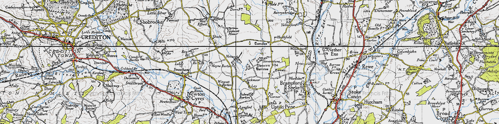 Old map of Nettacott in 1946