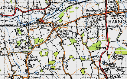 Old map of Netteswell in 1946